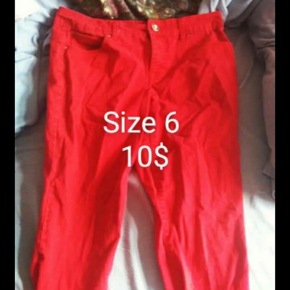 Pair or red jeans